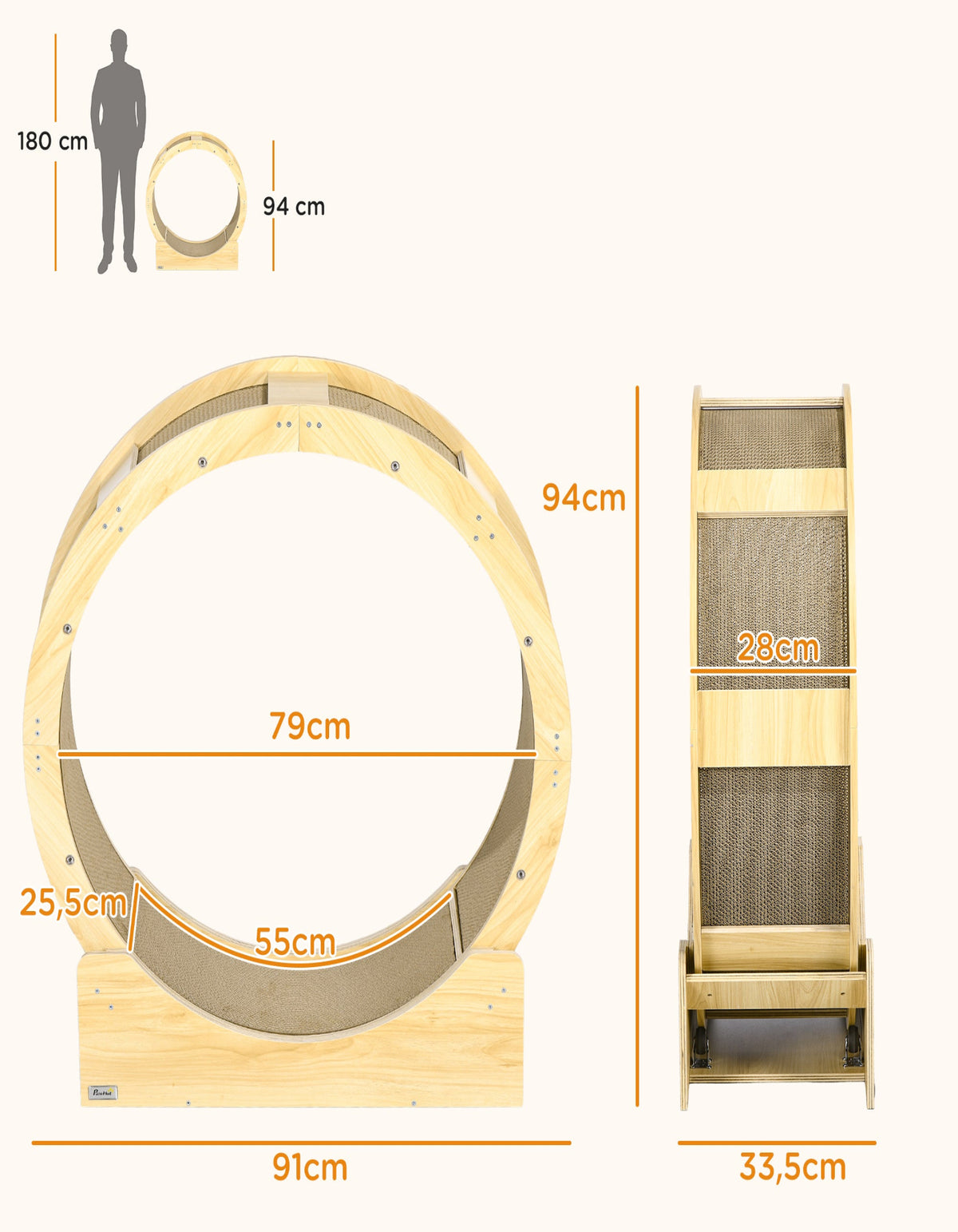 Roue d'exercice pour chat 91 cm — vue 3