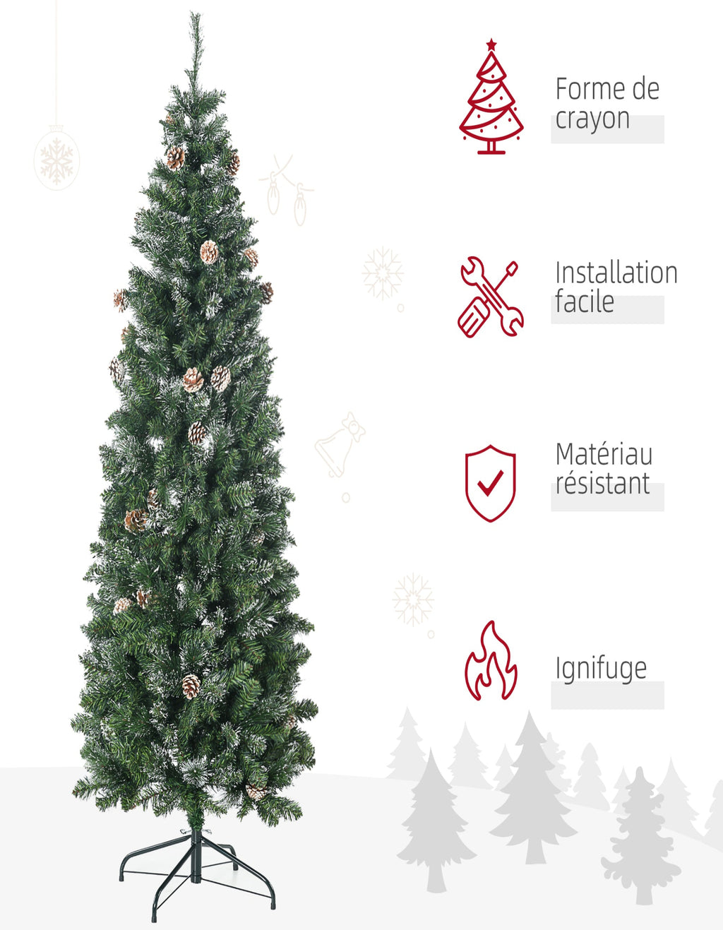 Sapin de Noël enneigé 180 cm — vue 4