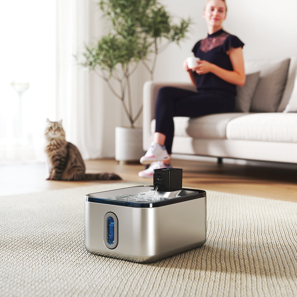 Fontaine à eau pour chat en inox 5 L — vue 2