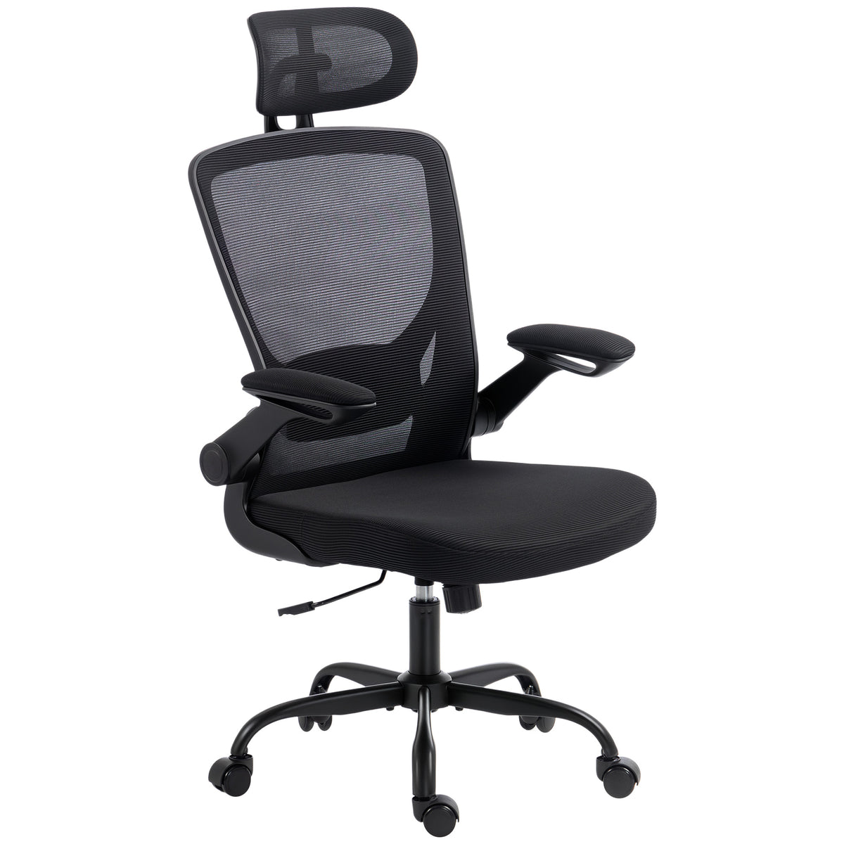 Fauteuil de bureau ergonomique en maille — appui-tête et soutien lombaire réglables