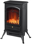 Poêle électrique effet flamme rétro 2000 W — porte vitrée, thermostat