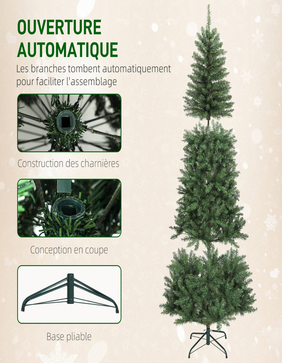 Sapin de Noël artificiel 210 cm slim — vue 7