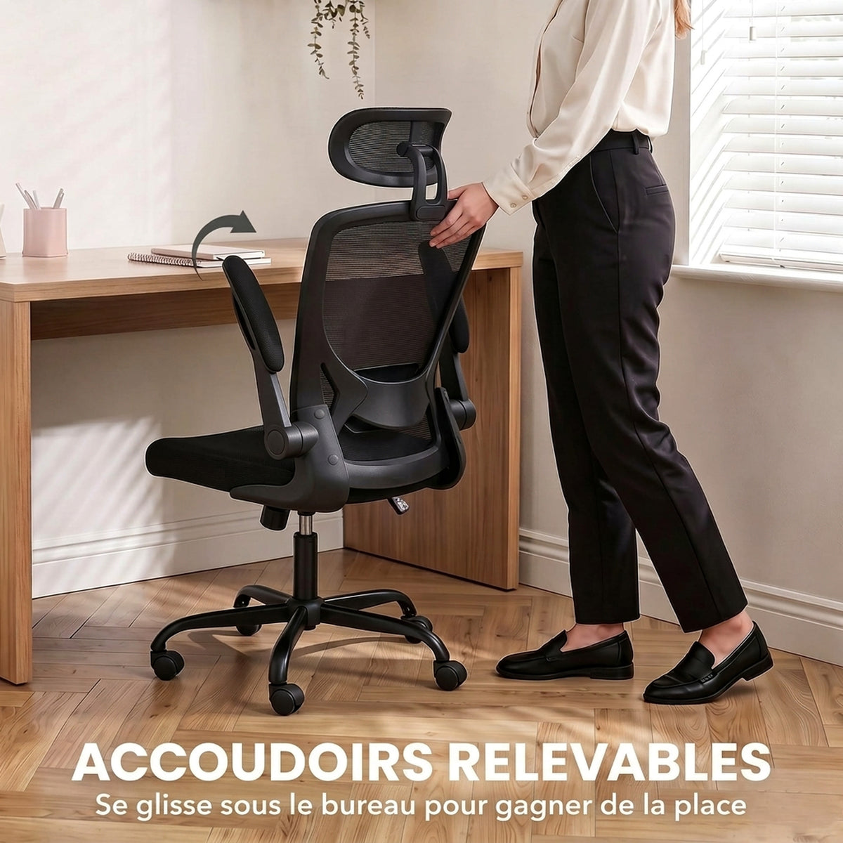 Fauteuil de bureau ergonomique en maille — vue 6