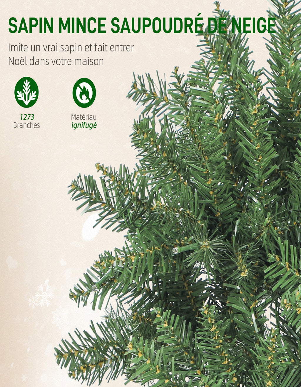Sapin de Noël artificiel 210 cm slim — vue 6