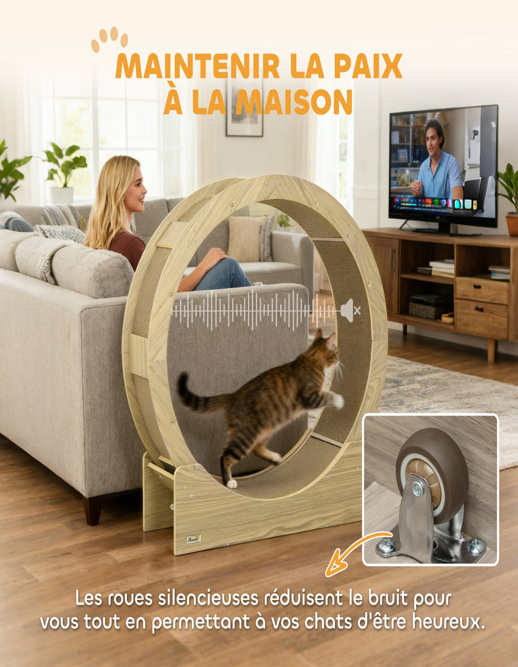 Roue d'exercice pour chat 91 cm — vue 8