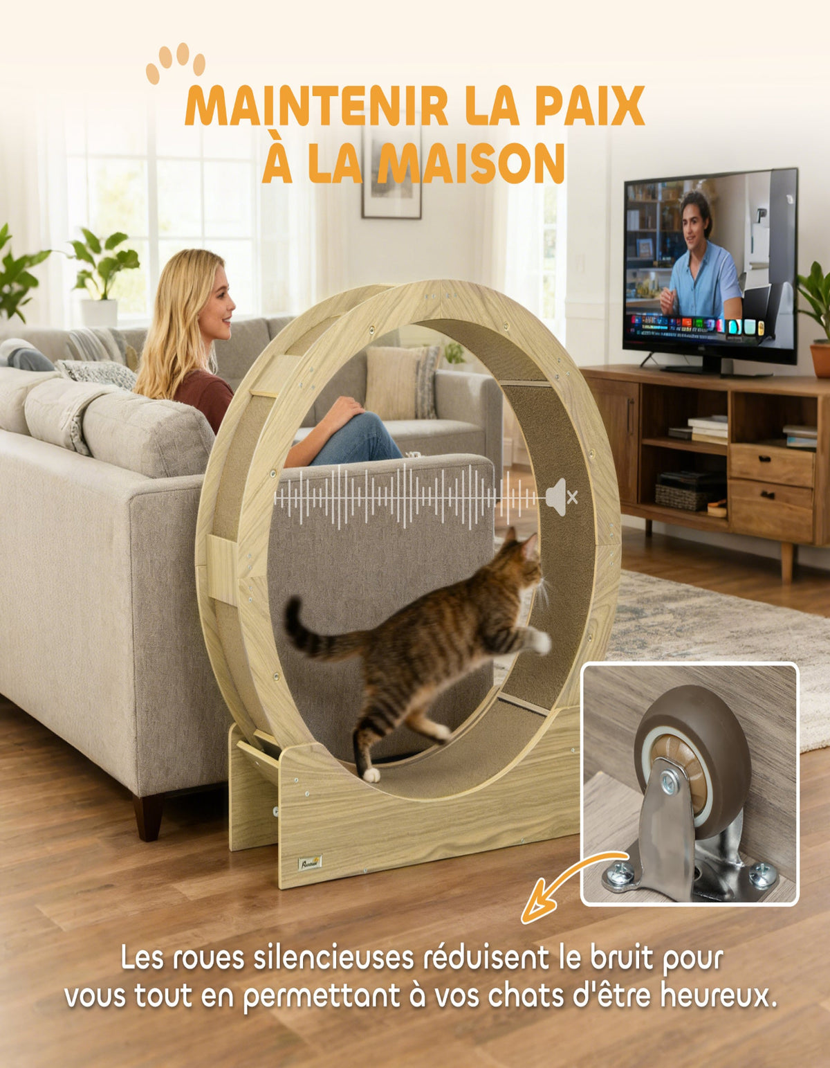 Roue d'exercice pour chat 91 cm — vue 8