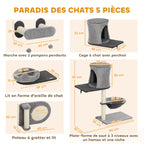 Arbre à chat mural 5 pièces — vue 3