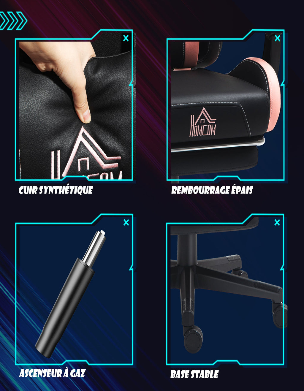 Chaise gaming oreilles de chat — vue 8