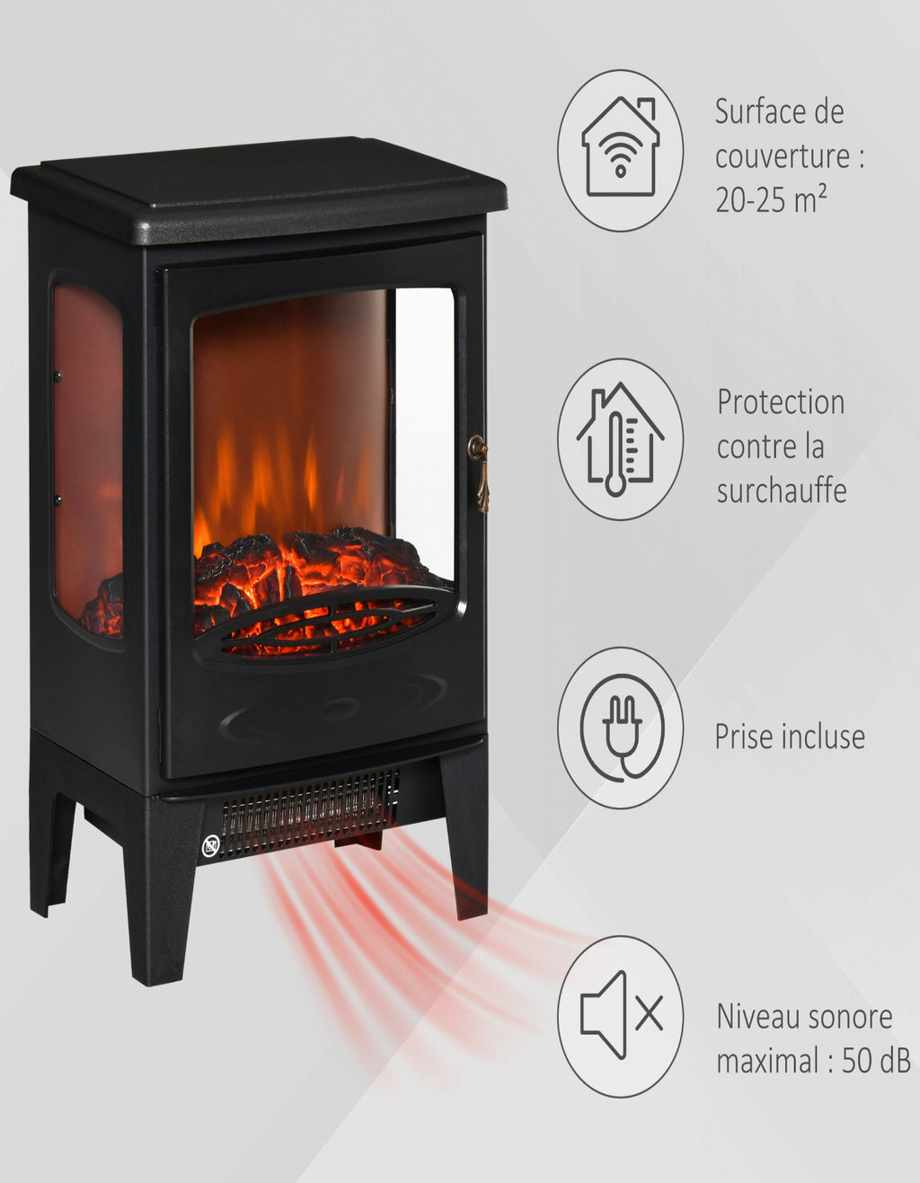 Poêle électrique néo-rétro 1800 W — vue 6