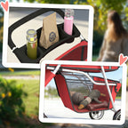 Poussette pour Chien 4 Roues, Chariot Pliable avec Auvent Réglable, Panier de Rangement, 77x44x102cm, Rouge-7