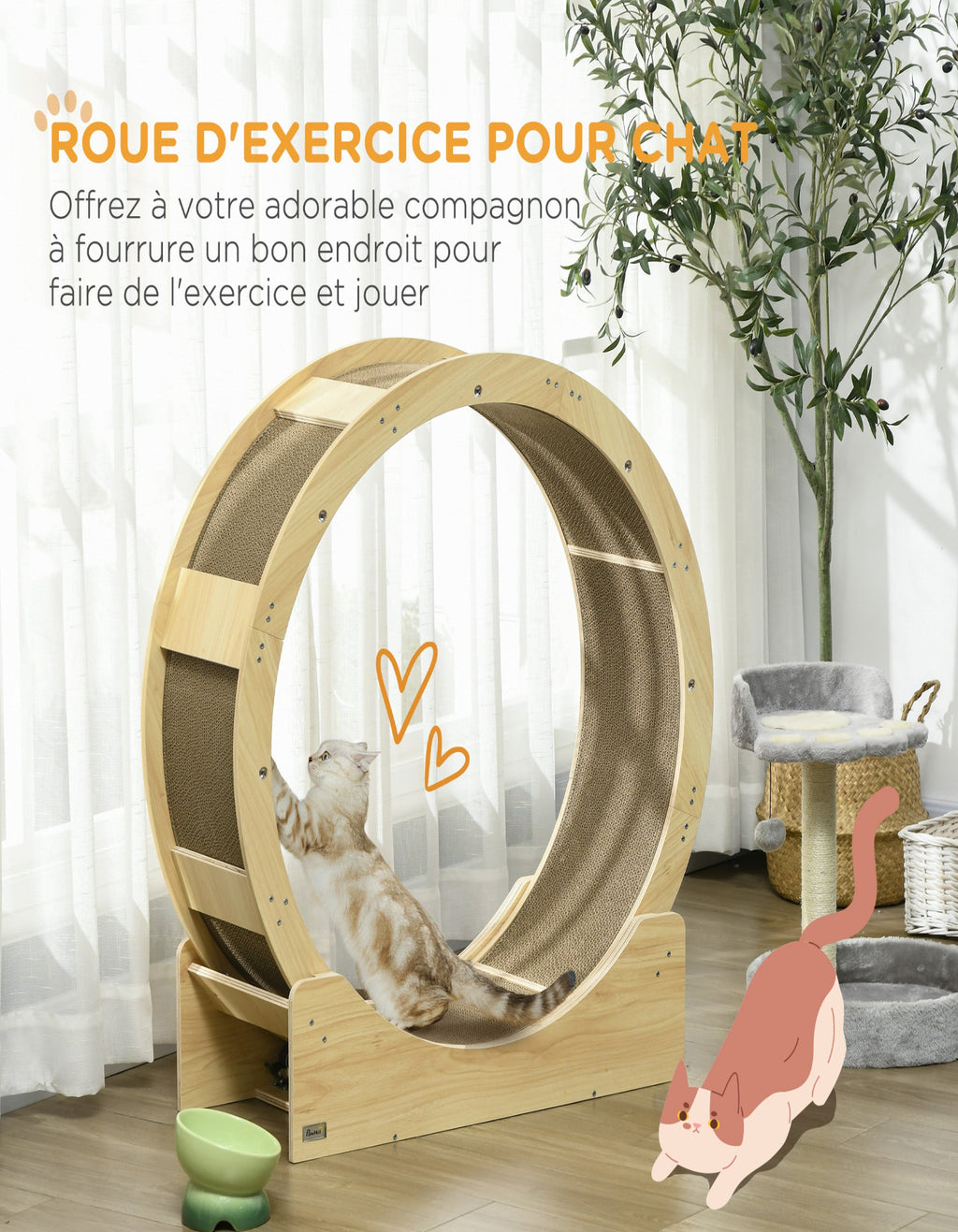 Roue d'exercice pour chat 91 cm — vue 4
