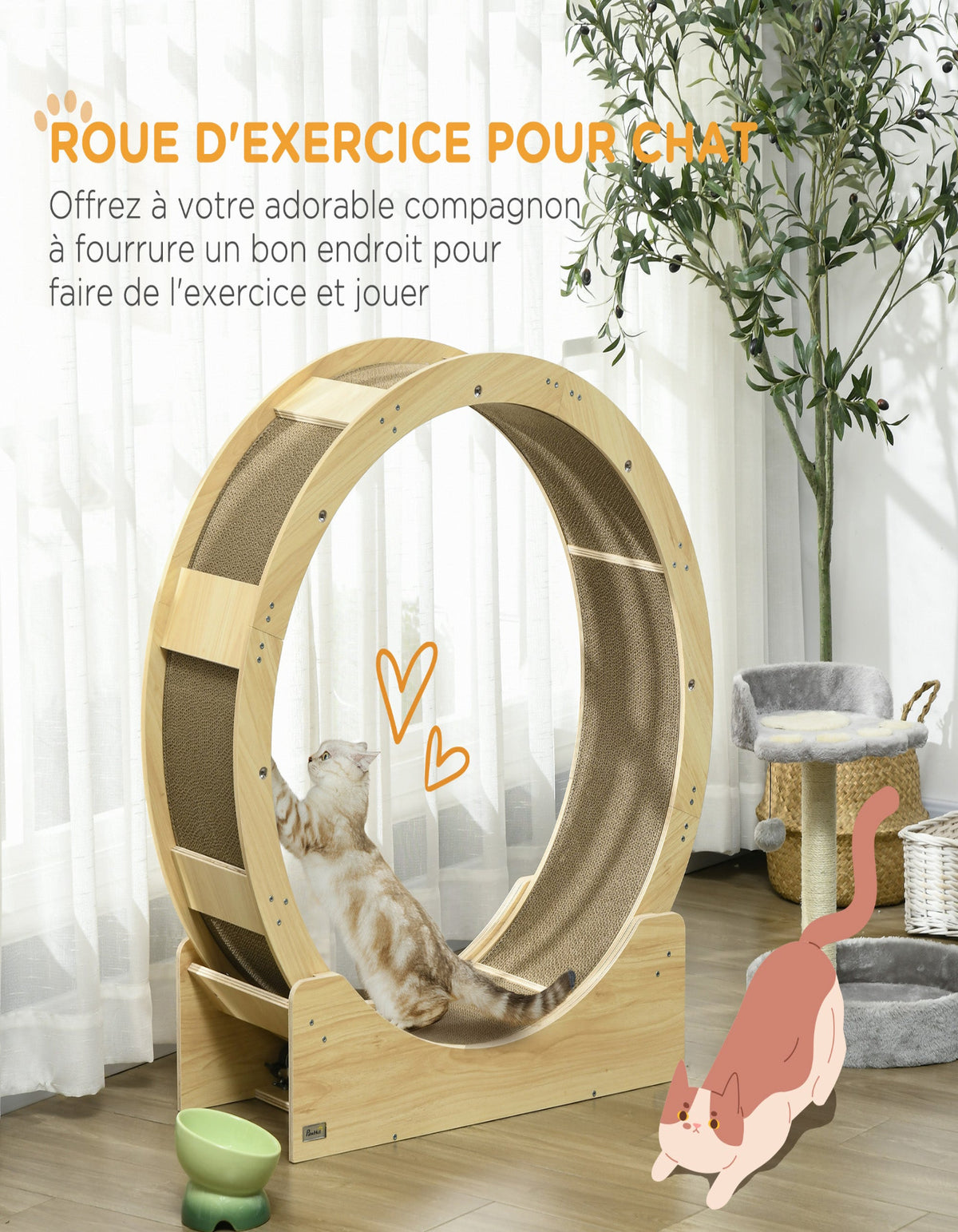 Roue d'exercice pour chat 91 cm — vue 4