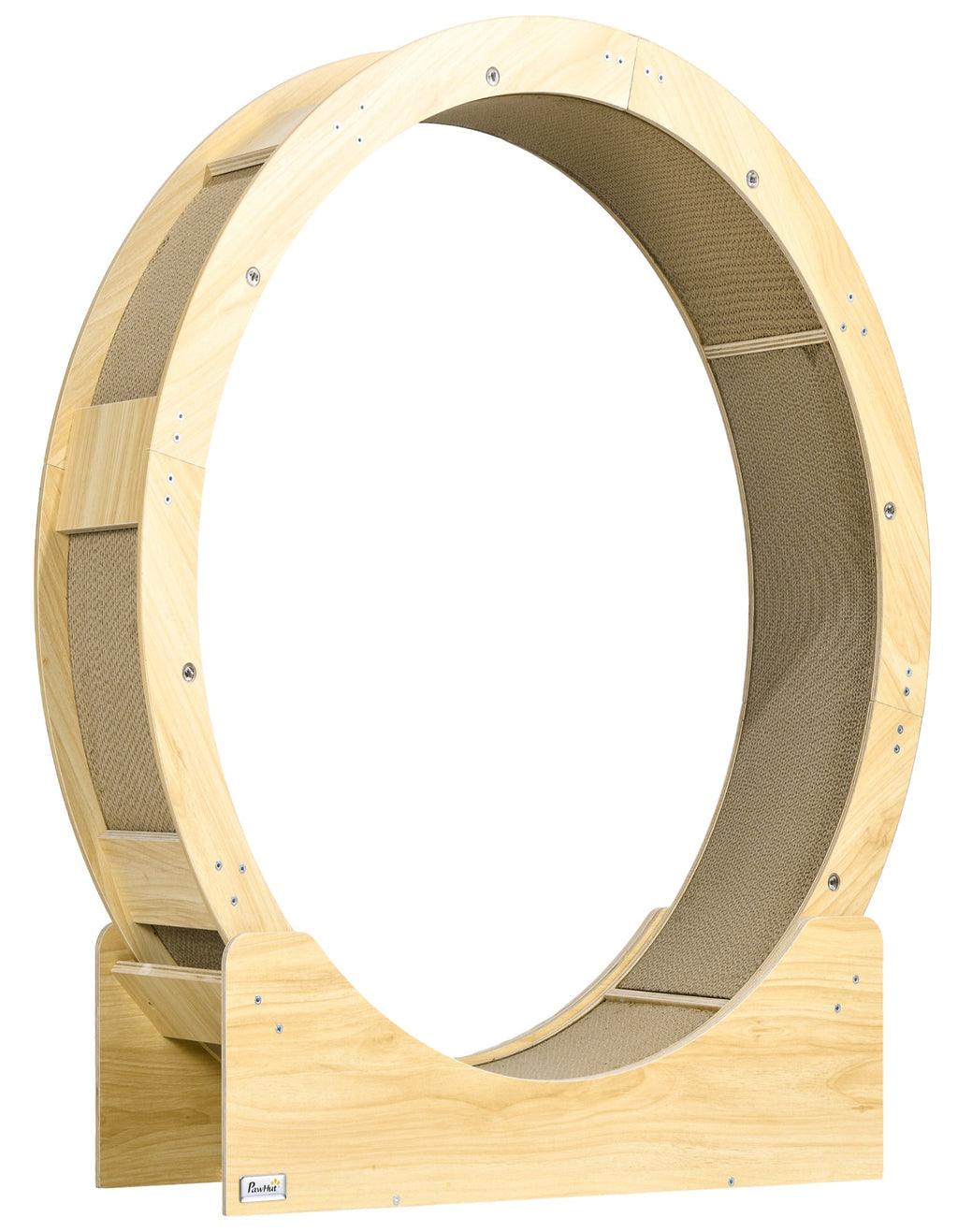 Roue d'exercice pour chat 91 cm — griffoir intégré et frein de sécurité