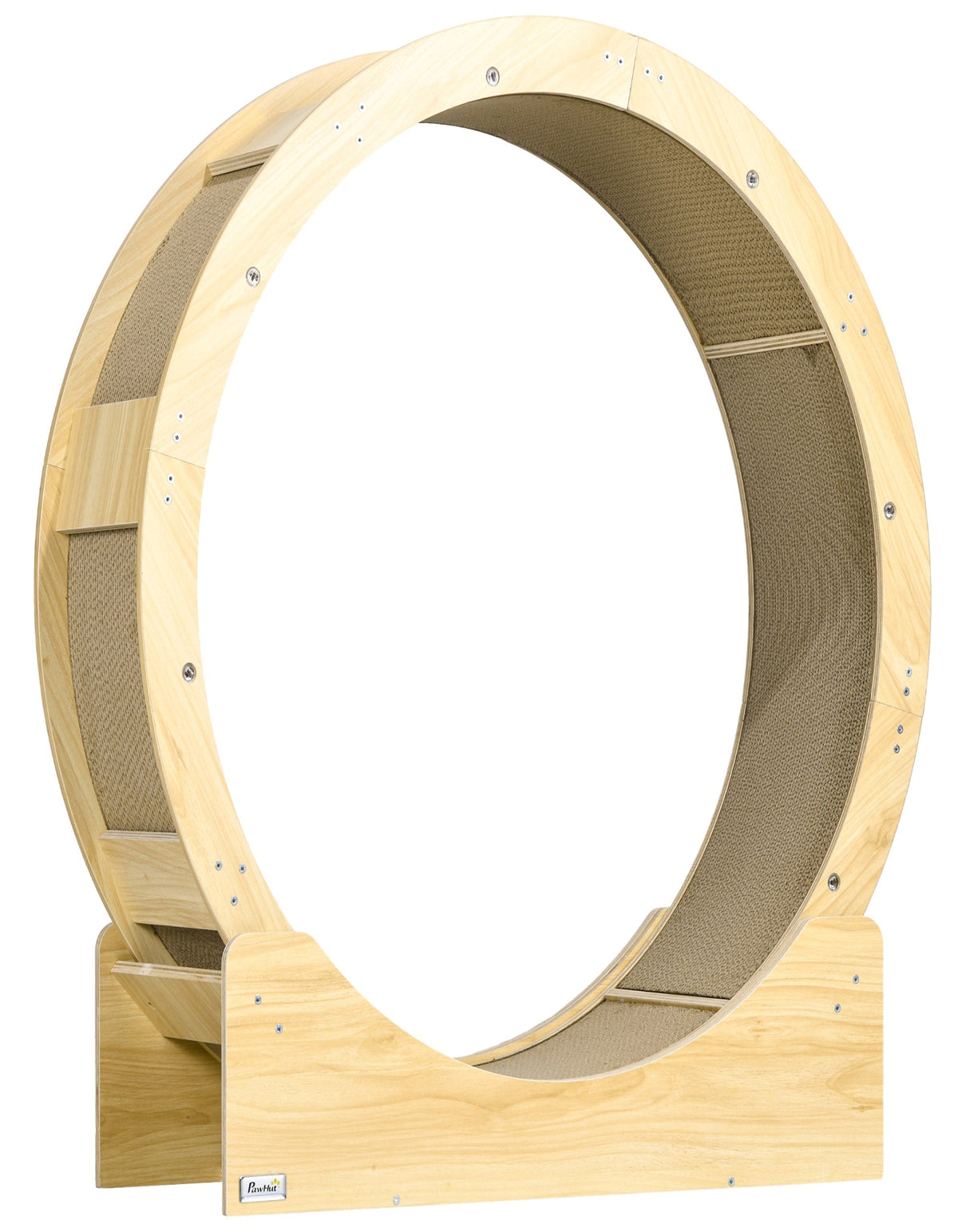 Roue d'exercice pour chat 91 cm — griffoir intégré et frein de sécurité