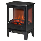 Poêle électrique néo-rétro 1800 W — vitres 3 côtés, flammes LED réglables