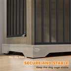 Niche d'intérieur bois et acier — cage-meuble pour chien, 100 x 60 x 68 cm