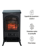 Poêle électrique effet flamme rétro 2000 W — vue 4