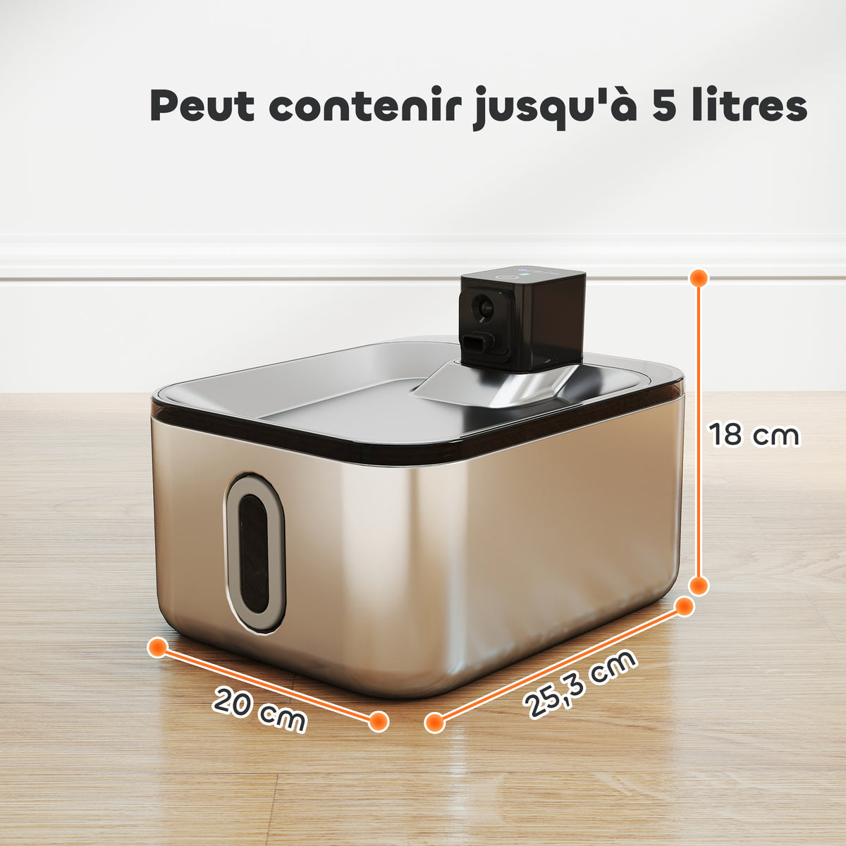 Fontaine à eau pour chat en inox 5 L — vue 3