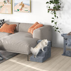 Escalier pour chien et chat 4 marches — revêtement flanelle antidérapant