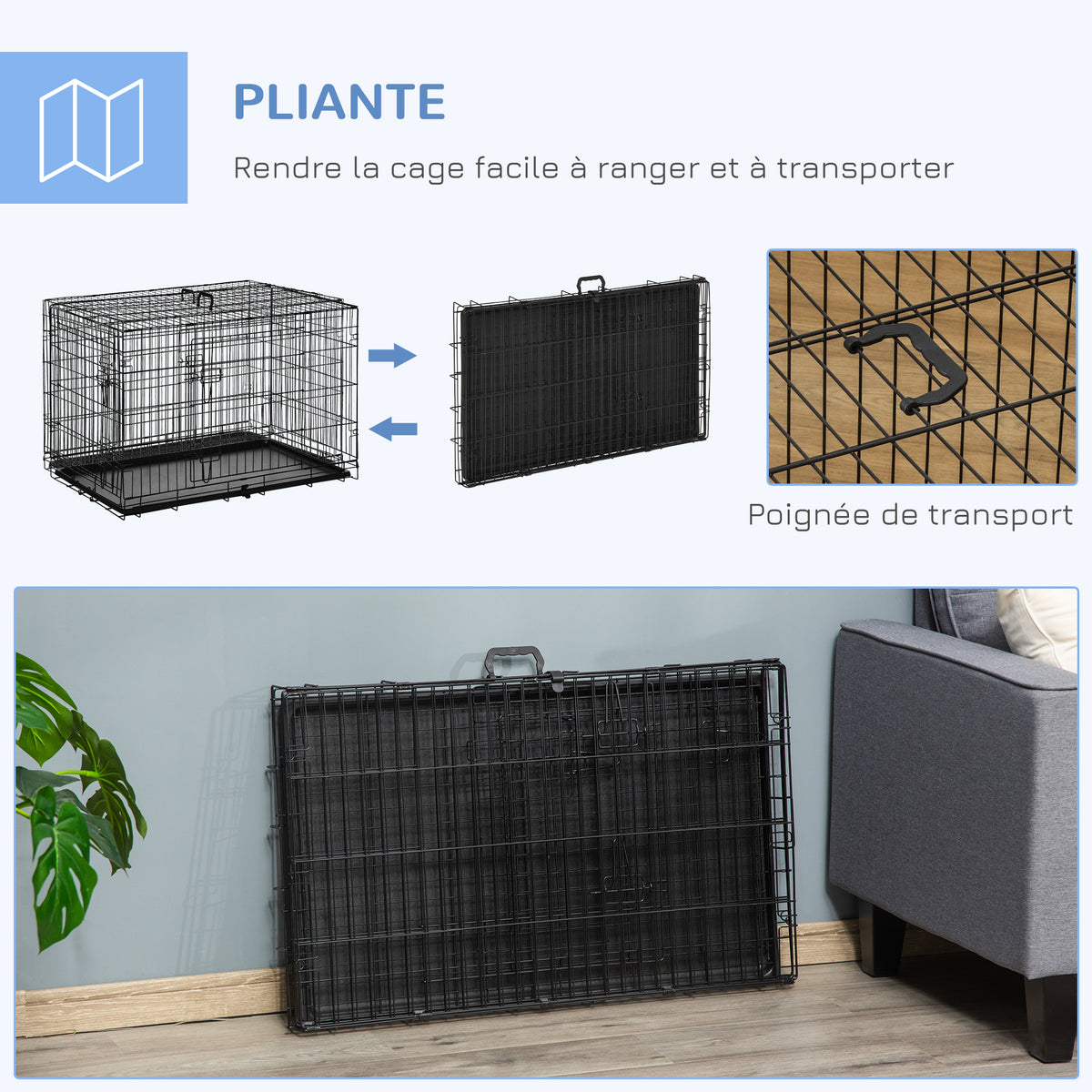 Caisse de transport pliante pour chien — vue 7