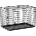 Caisse de transport pliante pour chien — métal, 2 portes, 92 × 57 × 62,5 cm