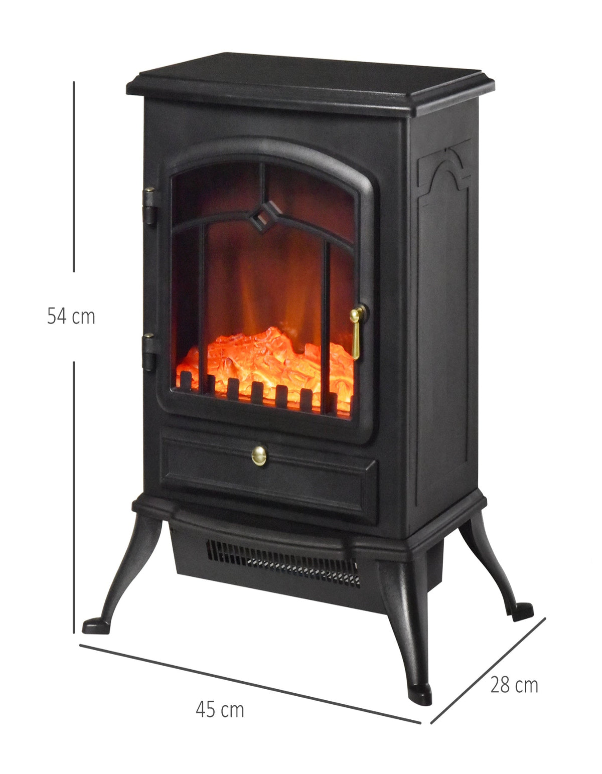 Poêle électrique effet flamme rétro 2000 W — vue 3
