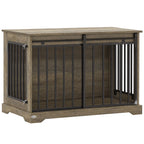Niche d'intérieur bois et acier — cage-meuble pour chien, 100 x 60 x 68 cm