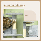 Arbre à chat XXL arbre à grimper pour chat multi-équipements griffoirs 6 plate-formes 2 niches hauteur 200 cm gris-4